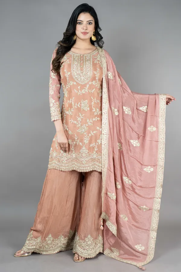 Copper Straight suit with Sharara